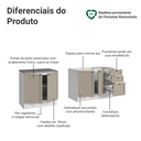 Ver imagem 6 de Kit com 2 Balcões de Cozinha 3 Gavetas 4 Portas (sem Tampo e Pia) Branco/Crema Vik Madesa 01