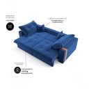 Ver imagem 5 de Sofá-Cama Ipanema 3 Lugares Retrátil e Reclinável 200cm Azul Marinho Cia Lar