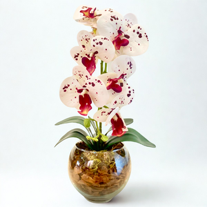 Arranjo Orquídeas Artificiais Realista Silicone Flores Vaso