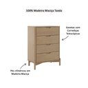 Ver imagem 3 de Cômoda Madeira Maciça 3301u Nest com 4 Gavetas Tauari Finestra