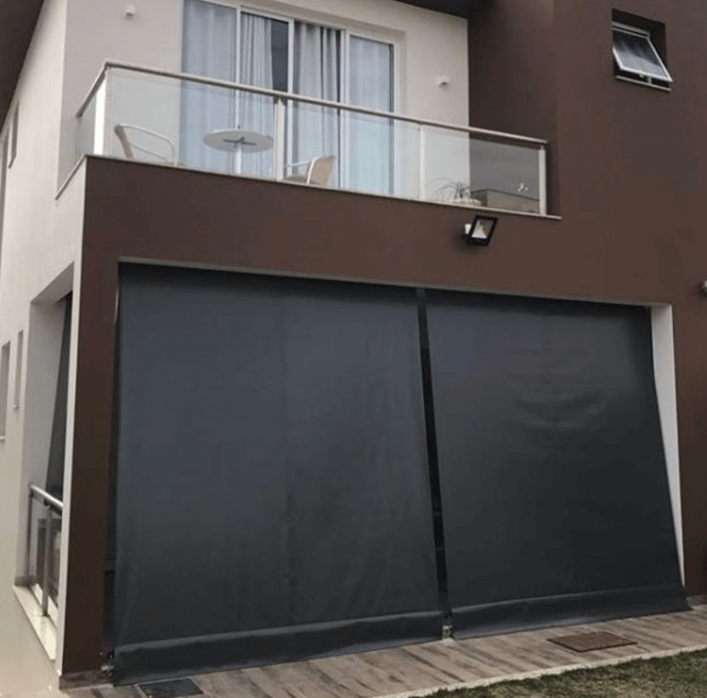 Toldo Cortina Retratil Preto - 2,00m x 2,75m - Kit completo - 1