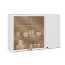Ver imagem 1 de Armário Aéreo P/ Cozinha Bella 2600 C/ 3 Portas (2 C/ Vidro) 120cm Branco - Carraro