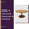 Mesa De Centro Monopé Laminada de Madeira para Sala - 80 cm - Mel - 7