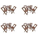 Ver imagem 1 de Kit 4 Conjuntos Mesa Dobrável Madeira 70x70 com 4 Cadeiras Personalizada Hei Imbuia - Tarimatã