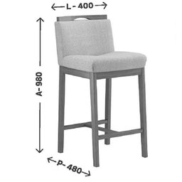 Banqueta Alta Madeira Tec Poly 257 G2 Dani - Volttoni - Nogueira - 2