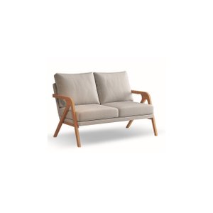 Poltrona Namoradeira Spazio 2 Lugares em Tecido Tipo Linho