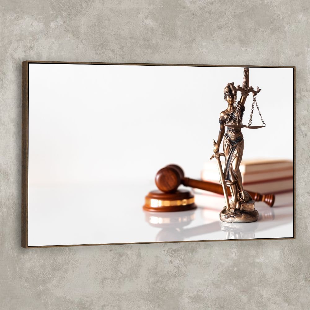 Telas Canvas com Moldura Direito Deusa da Justiça Madeira - Médio - 1