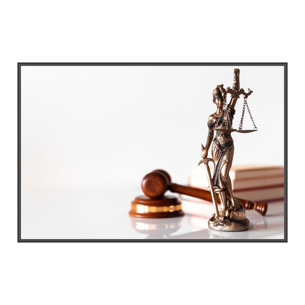 Telas Canvas com Moldura Direito Deusa da Justiça Madeira - Médio - 2