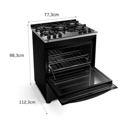 Fogão Brastemp 5 Bocas Mesa de Vidro e Turbo Chama Preto Bfs5vce - Bivolt - 4