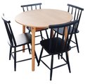 Ver imagem 1 de Jogo de Jantar Colonial Brisa Mesa 90 Cm Mel + 04 Cadeiras Preta Rustico