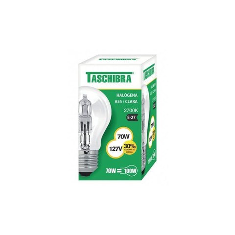 Kit 10 Lâmpadas Halógenas Taschibra A55 70w E27 2700k Luz Amarela 127v