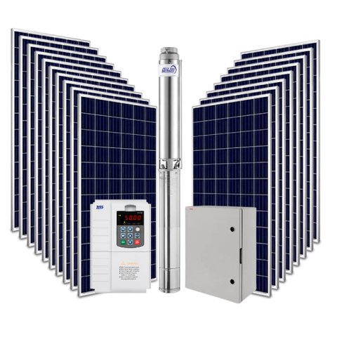 Kit Bomba Submersa Energia Solar Irrigação 4CV Até 104000L/d