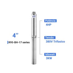 Kit Bomba Submersa Energia Solar Irrigação 4CV Até 104000L/d - 2