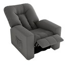 Ver imagem 4 de Poltrona do Papai Bean 82cm Reclinável Manual Suede Cinza - Sallar Home