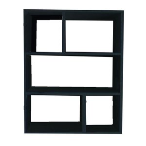 Estante de Parede Multiuso Decoração Livro Preto em Mdf