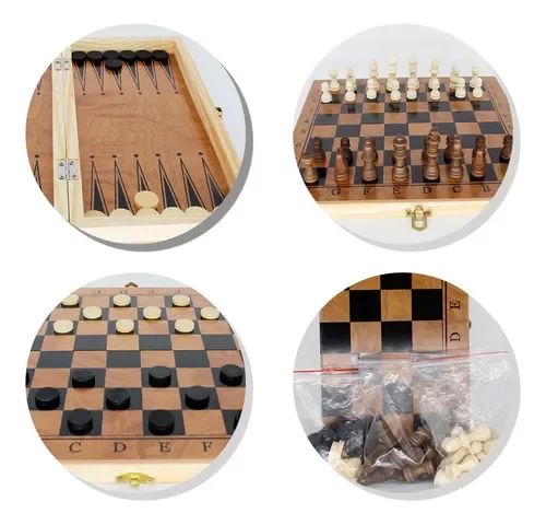 Jogo de xadrez e damas dobrável CB Games