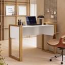 Ver imagem 4 de Mesa Office 5030 Freijó Toq Branco Acetinado - Qmovi