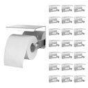 Ver imagem 1 de Suporte Papel Higienico Kit 21 Uni Inox Banheiro Lavabo Prateleira Apoio Celular Porta Objeto Multiu