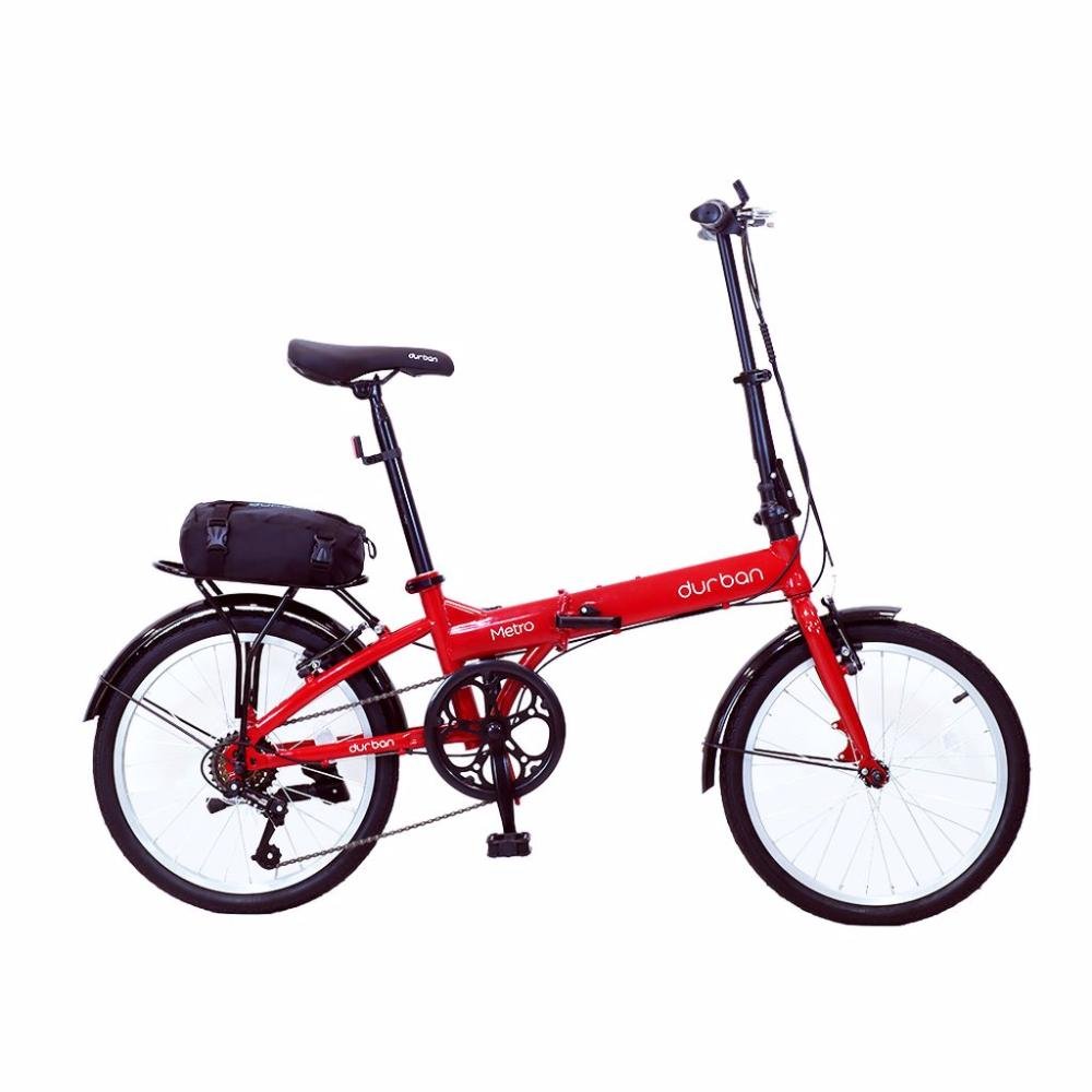 Bicicleta Dobrável Metro Vermelha + Bolsa de Transporte Para Bicicleta Dobrável Preta Durban - 1