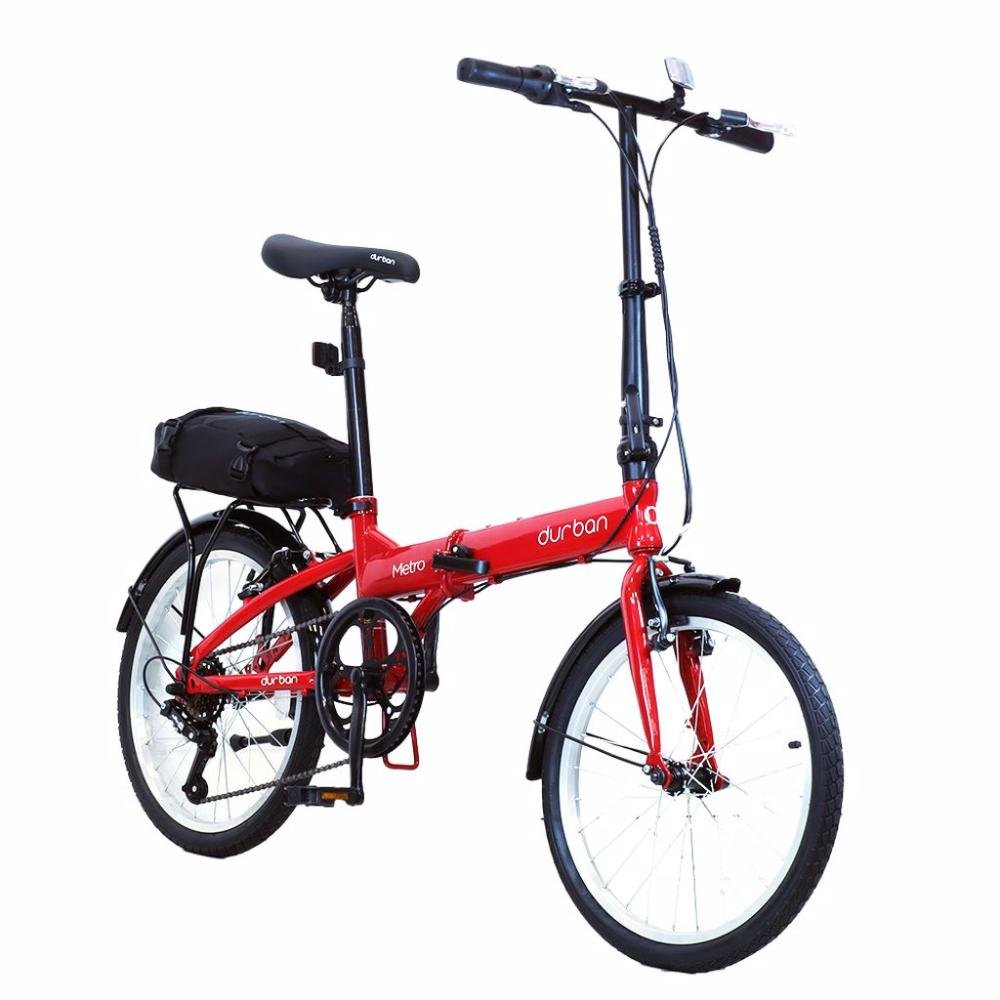Bicicleta Dobrável Metro Vermelha + Bolsa de Transporte Para Bicicleta Dobrável Preta Durban - 2