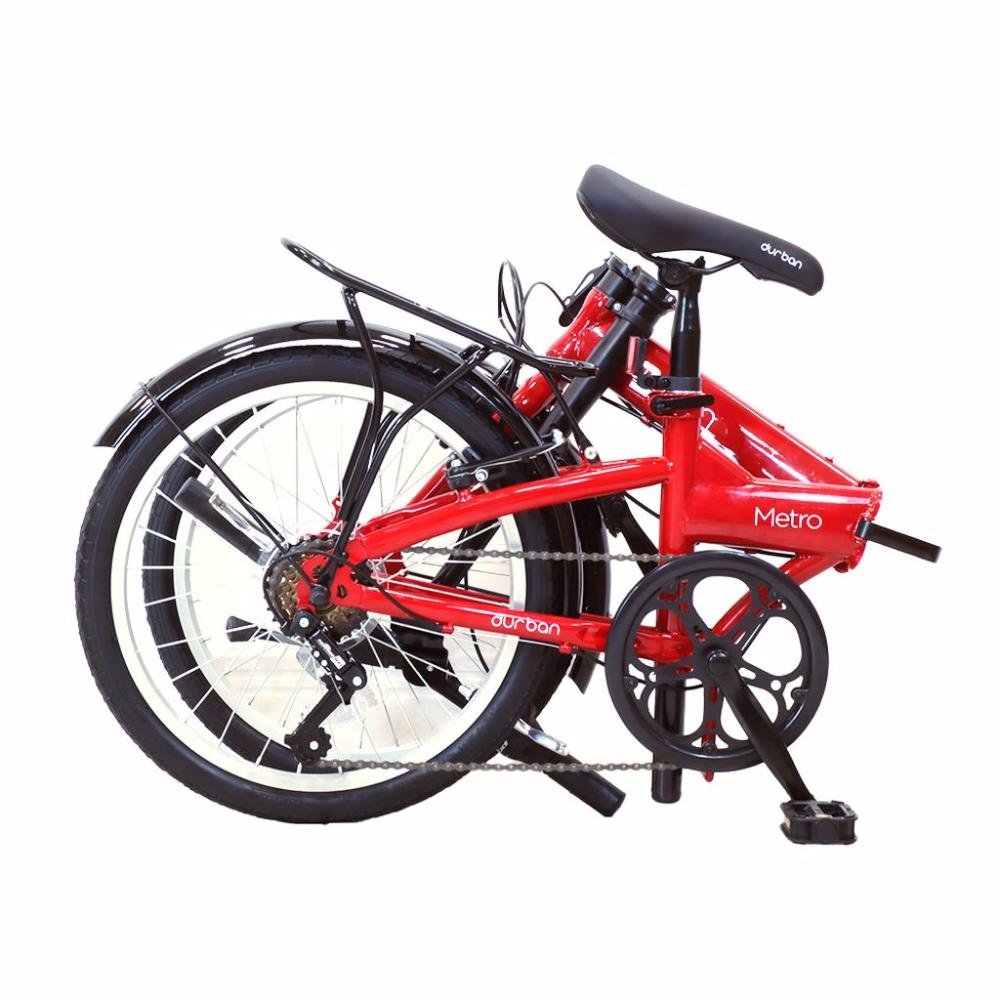 Bicicleta Dobrável Metro Vermelha + Bolsa de Transporte Para Bicicleta Dobrável Preta Durban - 3