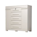 Ver imagem 1 de Cômoda Diana 2 Portas 5 Gavetas 100% Mdf Branco - Acp Móveis