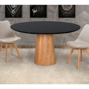 Mesas de Jantar Cone Casa MAD Mesa Cone Preto 1,10m