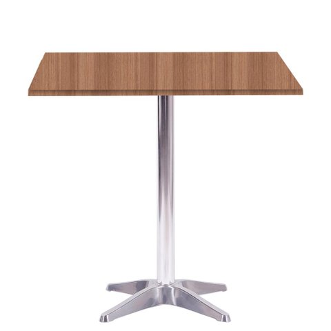 Mesa Delta em Alumínio 75 Cm (alt) Base em X Tampo Mdp Quadrado 80 Cm (larg) X 2,50 Cm (alt) Noce