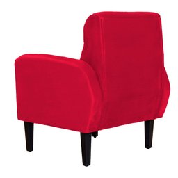 Poltrona Decorativa Luiza Para Sala de Tv Veludo Vermelho - 4