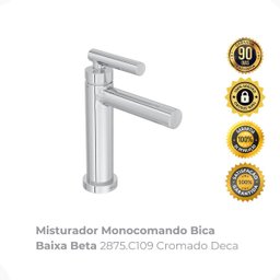Misturador Monocomando Bica Baixa Beta 2875.c109 Cromado Deca - 2