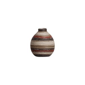 Vasinho de Cerâmica Pequeno para Decoração de Rack Oasis M Vermelho e Marrom
