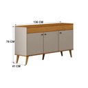 Ver imagem 3 de Buffet Jade Gold 3 Portas 3 Prateleiras MDF-MDP com Pés Inclinados Cinamomo e Off White Leifer