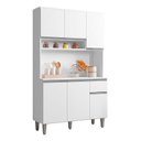Ver imagem 4 de Balcão de Pia Tatiane 120 Cm e Armário Cozinha Kit Márcia Branco Brilho - Ajl