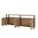 Ver imagem 3 de Balcão Estilo Industrial F45 180cm 4 Portas em Mdf Freijó Preto Fosco Dalla Costa