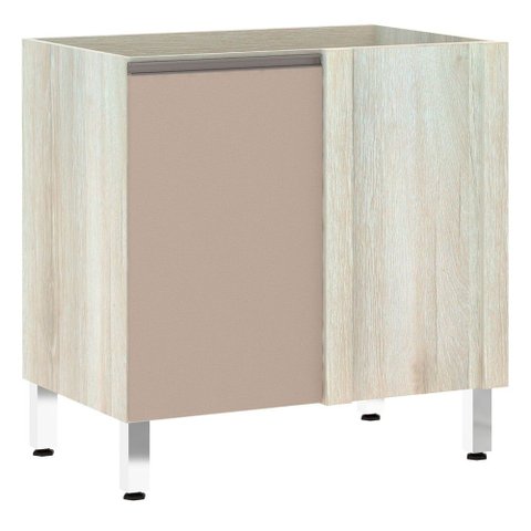 Balcão de Cozinha sem Tampo Canto Reto Luciane 80cm 1 Porta Luci Luciane Móveis