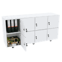 Ver imagem 1 de ARMÁRIO ESCANINHO GUARDA VOLUMES 8 PORTAS COM RODÍZIO M437.B MUNDI MOVEIS