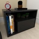Ver imagem 1 de Mesa de Cabeceira Simples Preto Minimalista Moderno Mesa Lateral Mdf Preta