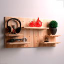 Ver imagem 7 de Quadro Criativo Pegboard Madeira Prateleira Organizadora Painel Multifuncional Madeira Decoração