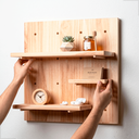 Ver mais imagens de Quadro Criativo Pegboard Madeira Prateleira Organizadora Painel Multifuncional Madeira Decoração