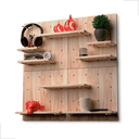 Ver imagem 6 de Quadro Criativo Pegboard Madeira Prateleira Organizadora Painel Multifuncional Madeira Decoração