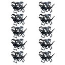 Ver imagem 1 de Kit 10 Jogos De Mesa Com 4 Cadeiras De Madeira Dobravel 60X60 - Preto - Preto