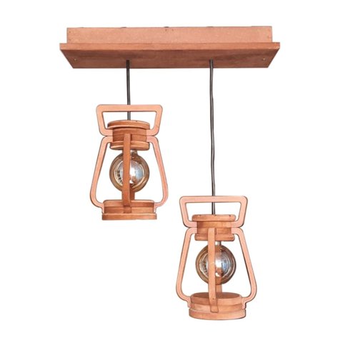 Luminária Lustre Pendente 2 Lampião 110/220 V