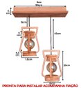 Ver imagem 2 de Luminária Lustre Pendente 2 Lampião 110/220 V