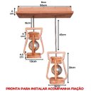 Ver imagem 2 de Luminária Lustre Pendente 2 Lampião 110/220 V