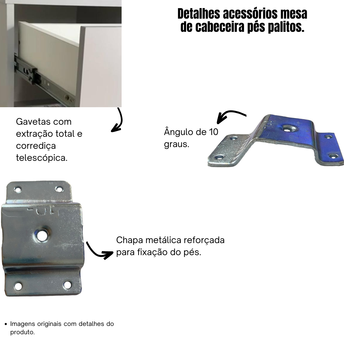 Mesa de Cabeceira Mdf Pés Palitos com 1 Gaveta e 1 Nicho Plancasa:sal Rosa - 2