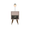 Ver imagem 1 de Mesa de Cabeceira Mdf Pés Palitos com 1 Gaveta e 1 Nicho Plancasa:sal Rosa