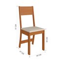 Ver imagem 6 de Conjunto Mesa de Jantar Alice Sofia Redonda 4 Cadeiras Freijó Offwhite Linho - Indekes