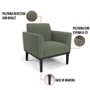 Ver imagem 4 de Namoradeira e 2 Poltronas Base Madeira Preto Marisa Bouclê Pistache D03 - D’Rossi