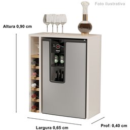 Adega Planejada Carvalho 4008 cor Off white / nature - Comprar moveis em casa - 3