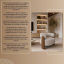 Ver mais imagens de Poltrona Curva Orgânica Moderna Linho Bege Corino Caramelo Linha Premium Sala Quarto Recepção Escrit